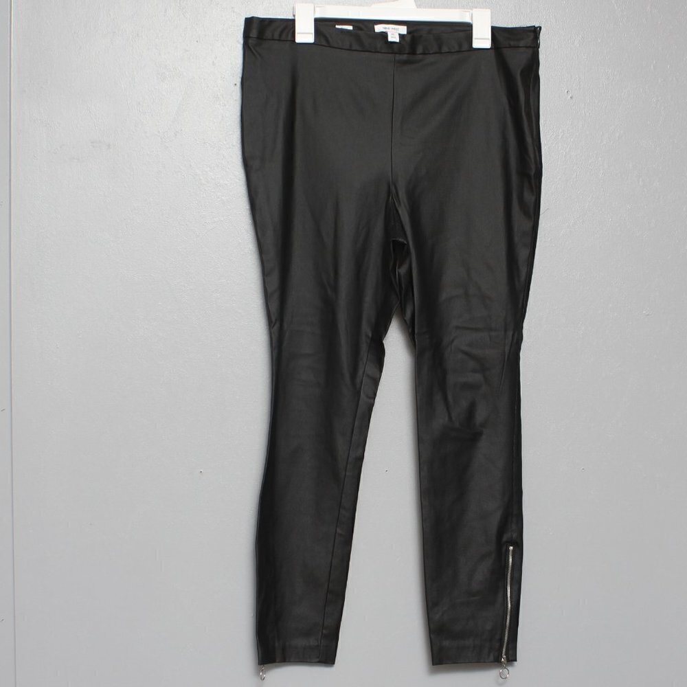 Nine West vegan leather ankle zip pull on legging pants - Picture 2 of 8